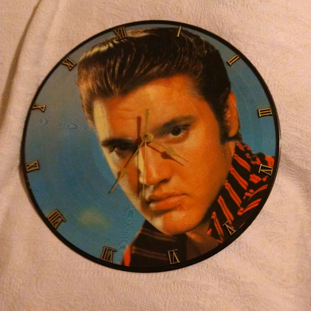 Elvis Presley clock back side Elvis Presley Teddy Bear 1984 vintage